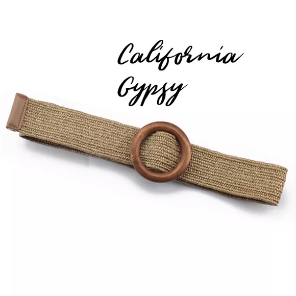 Boho Natural fiber wood belt - Picture 2 of 6